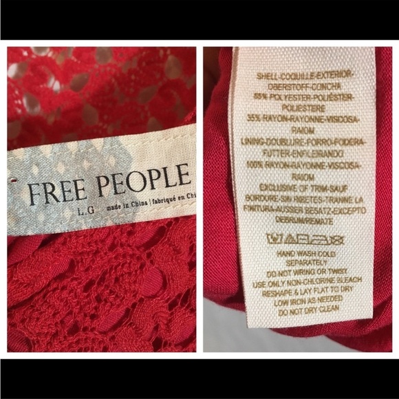 Free People Gypsy Lace Crocheted Bodycon Dress Womens Large Scoop Back Bohemian - Picture 6 of 6
